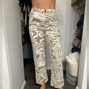 VRG GRL Wavy Tan and White Pants